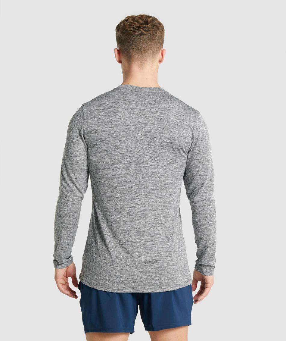 Long Sleeve Gymshark Arrival Marl Hombre Gris | CO 3512GSO